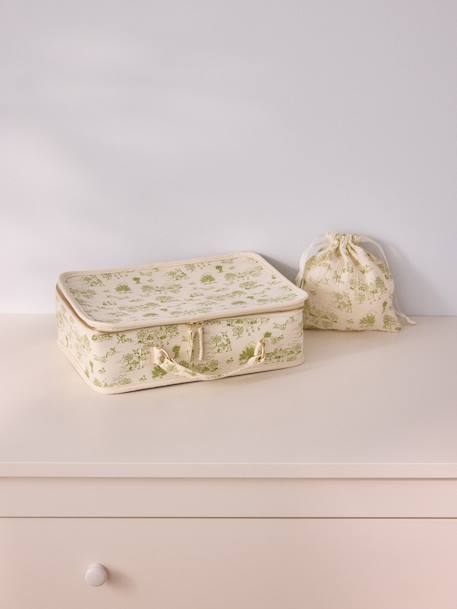 Valisette en tissu - imprimé albertine Imprimé  bali corail+Imprimé  famrer vert 5 - vertbaudet enfant 