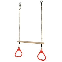 Kangui trapèze balançoire en bois avec anneaux de gymnastique pour enfant pour structure de jeux  - vertbaudet enfant