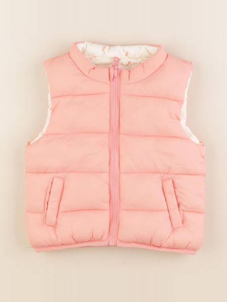Doudoune réversible - 9 mois Beige, rose 1 - vertbaudet enfant 