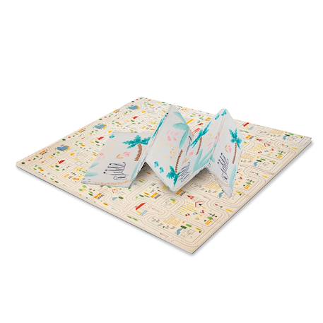 Tapis de jeu 120x180 cm pliable Animaux-ville+Ville-forêt 1 - vertbaudet enfant 