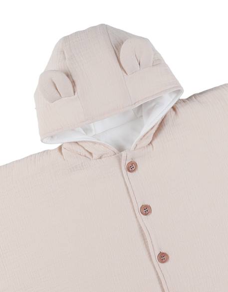 Poncho bébé mousseline de coton bio Beige 5 - vertbaudet enfant 