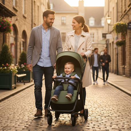Poussette compacte pliable une main Málaga Beige+Vert 8 - vertbaudet enfant 