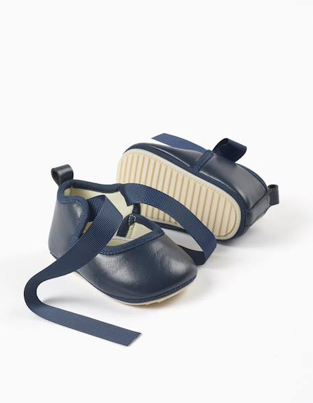 Ballarines avec nœud en satin Bleu foncé 3 - vertbaudet enfant 