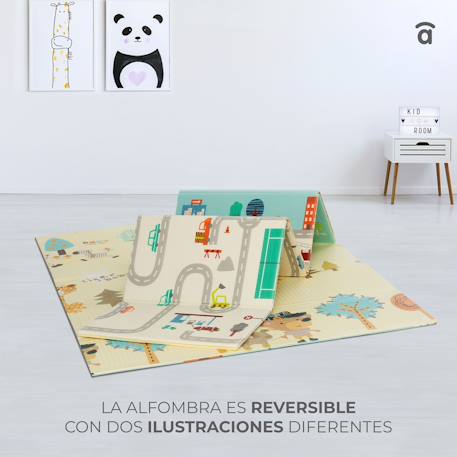 Tapis de jeu 120x180 cm pliable Animaux-ville+Ville-forêt 4 - vertbaudet enfant 