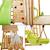 Aire de jeux portique en bois woodi - double balançoire, toboggan, mur d'escalade, bac a sable, table pique nique, cabane, échelle Marron 5 - vertbaudet enfant 