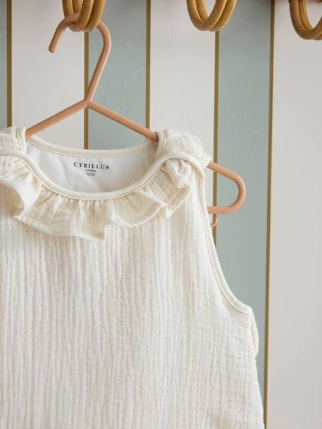 Gigoteuse col froufrou gaze de coton biologique - tog 3 Blanc moyen uni 2 - vertbaudet enfant 