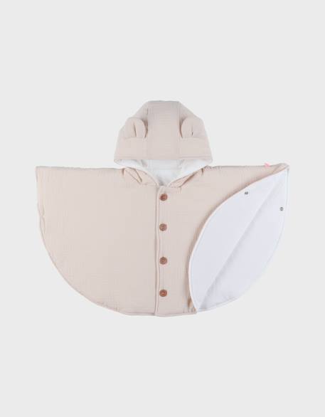 Poncho bébé mousseline de coton bio Beige 2 - vertbaudet enfant 