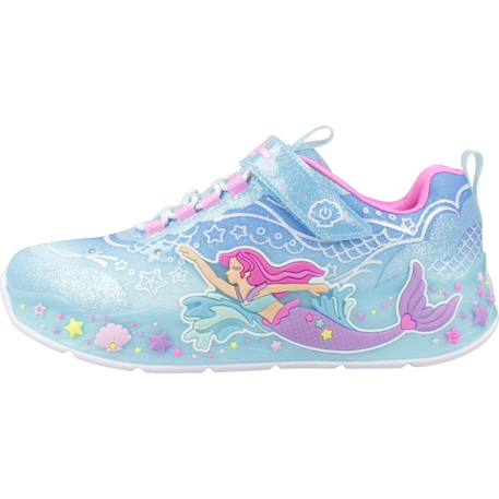 Baskets basses à scratch Bleu blmt+Lvmt levender multi+Violet lvmt 2 - vertbaudet enfant 