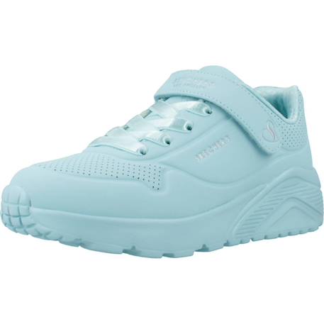 Basket fille synthétique légère et souple Blanc+Bleu turq+Bleu turquoise 10 - vertbaudet enfant 