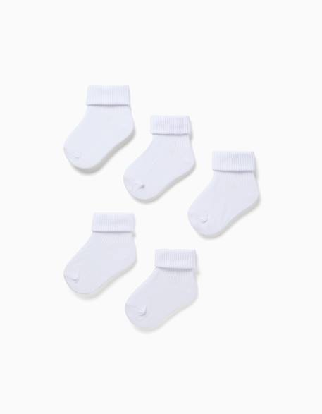 Bébé-Pack 5 paires de chaussettes avec revers côtelé