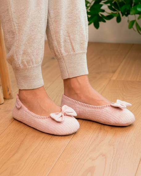 Chaussons ballerines maille nid d'abeille, semelle gomme antidérapante Blush 2 - vertbaudet enfant 