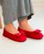 Chaussons ballerines microvelours semelle ultra souple mousse à mémoire forme Noir+Pois gris+Rouge 14 - vertbaudet enfant 