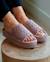 Chaussons mules ouvertes velours, plateforme 3,5 cm Bleucanard+Léopard blush 8 - vertbaudet enfant 