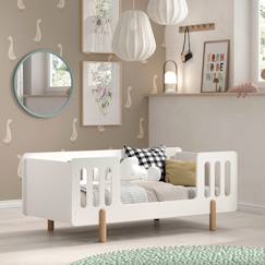 Chambre et rangement-Lit enfant avec sommier pin massif et imitation bois  darius