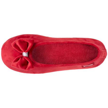 Chaussons ballerines microvelours semelle ultra souple mousse à mémoire forme Noir+Pois gris+Rouge 15 - vertbaudet enfant 