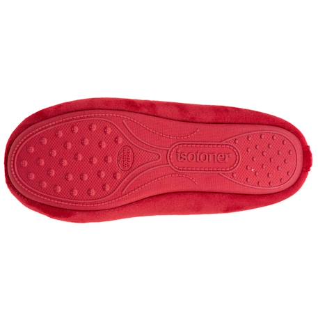 Chaussons ballerines microvelours semelle ultra souple mousse à mémoire forme Noir+Pois gris+Rouge 17 - vertbaudet enfant 