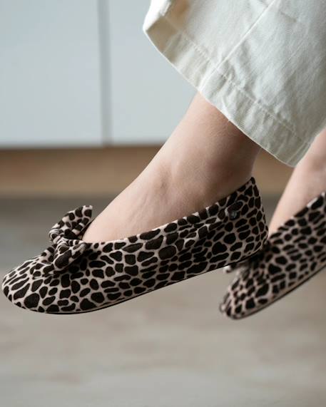 Chaussons ballerines ultra confortables, semelle en cuir, détail grand nœud Aubergine+Bleu canard+Bleu canardfleurs+Girafe+Gris chiné clair+Ivoire+Rayure marinière+Rayuresbleues+Rouge+Sauge+Vert d'eau 20 - vertbaudet enfant 
