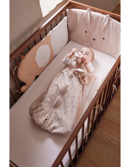 Tour de lit et protège barreaux mousseline de coton Beige 1 - vertbaudet enfant 