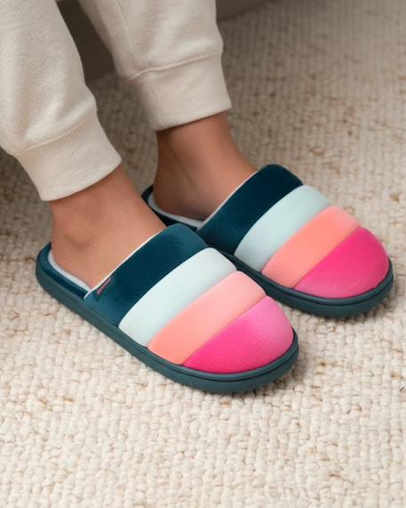 Chaussons mules velours semelle bloup xtra confort Blush+Ivoire+Léopard bordeaux+Multicolor 20 - vertbaudet enfant 