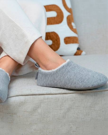 Chaussons bottillons jersey, semelle gomme antidérapante Gris chiné 2 - vertbaudet enfant 