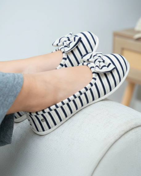 Chaussons ballerines souples, ultra confortables et légers, confort technologie everywear Bleu canardfleurs+Bleu marine+Grisirisé+Rayuresbleues+Sauge+Sauge noeud irisé 20 - vertbaudet enfant 