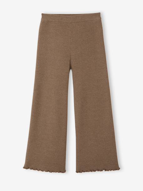 Legging large fille gris chiné+taupe 4 - vertbaudet enfant 