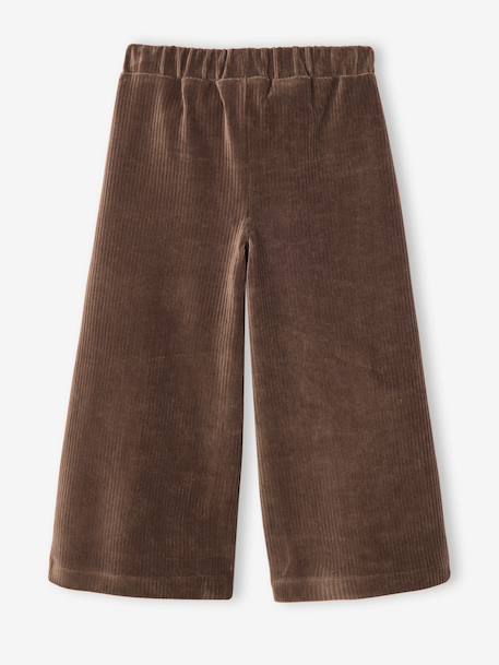 Pantalon fille large en velours anthracite+bleu grisé+chocolat+écru+kaki+marron+mauve+prune+rose 11 - vertbaudet enfant 