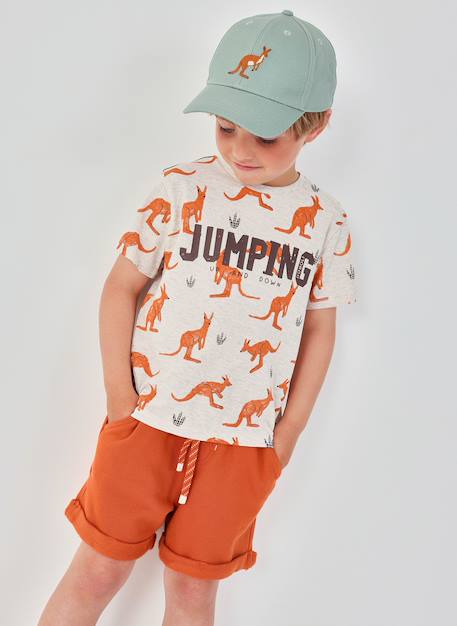 Garçon-T-shirt coton imprimé kangourous pour garçon