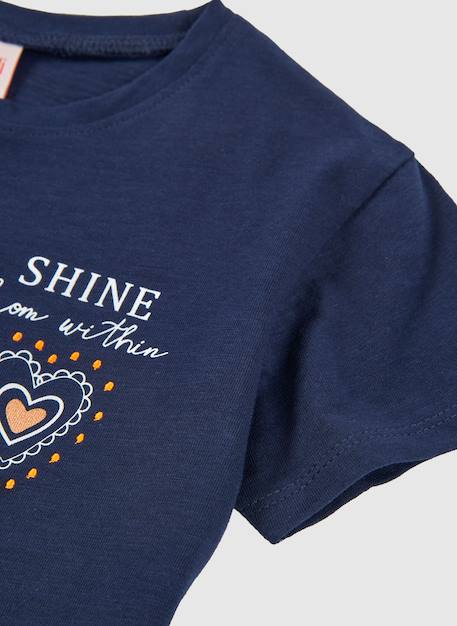T-shirt fille coton Bleu 3 - vertbaudet enfant 