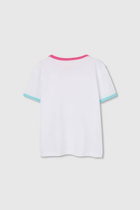 T-shirt coton imprimé piscine pour fille Blanc 2 - vertbaudet enfant 