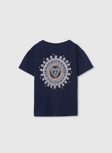 T-shirt fille coton Bleu 2 - vertbaudet enfant 