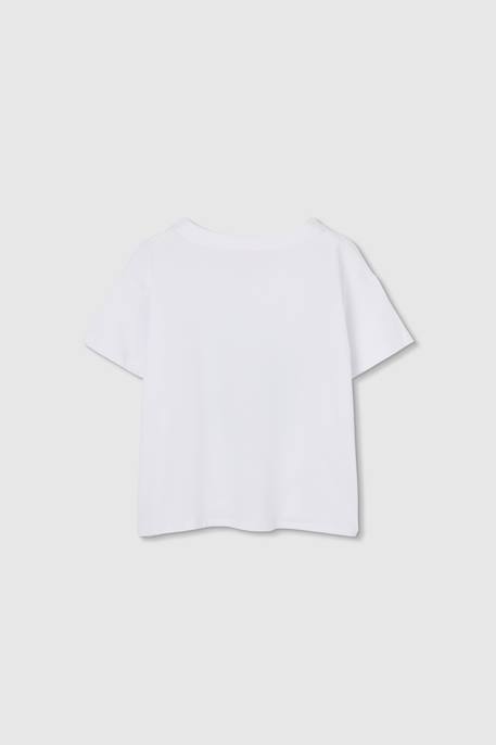 T-shirt fille manches courtes coton Blanc 2 - vertbaudet enfant 