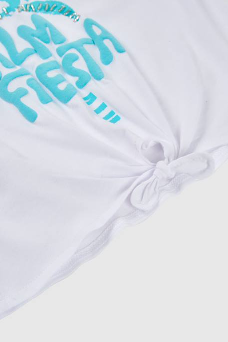 T-shirt fille manches courtes coton Blanc 4 - vertbaudet enfant 