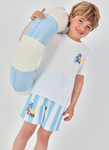 Garçon-Short-Bermuda coton rayé