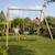 Portique balançoire double pour enfants avec echelle de corde - Jardin Extérieur Bois 1 - vertbaudet enfant 