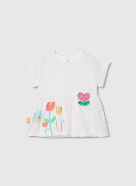 Ensemble coton imprimé floral pour bébé Blanc 3 - vertbaudet enfant 