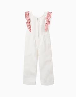 Combinaison en coton à jambes larges et volants  - vertbaudet enfant