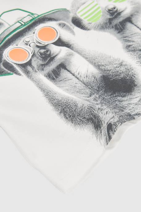 T-shirt garçon coton imprimé Blanc 4 - vertbaudet enfant 