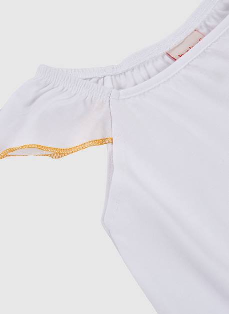 Robe en coton avec imprimé arc-en-ciel pour fille Blanc 3 - vertbaudet enfant 