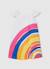 Robe en coton avec imprimé arc-en-ciel pour fille Blanc 1 - vertbaudet enfant 