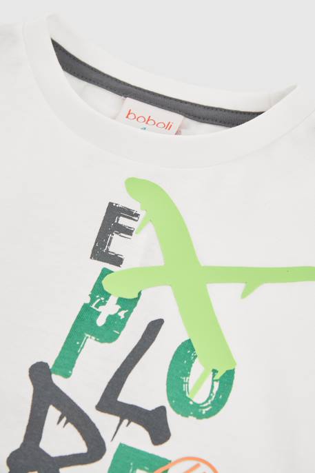 T-shirt garçon coton imprimé Blanc 3 - vertbaudet enfant 