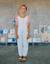 Combinaison en coton à jambes larges et volants Beige clair 2 - vertbaudet enfant 