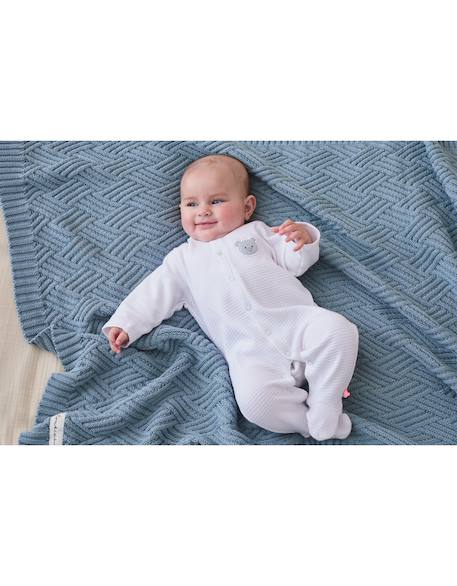 Couverture en tricot bio Bleu+Marron+Rose 4 - vertbaudet enfant 