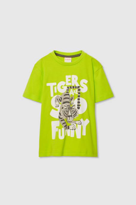 T-shirt coton imprimé tigre pour garçon Vert 2 - vertbaudet enfant 