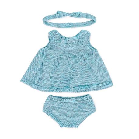 Ensemble tricoté 38cm - robe et bandeau Bleu 1 - vertbaudet enfant 