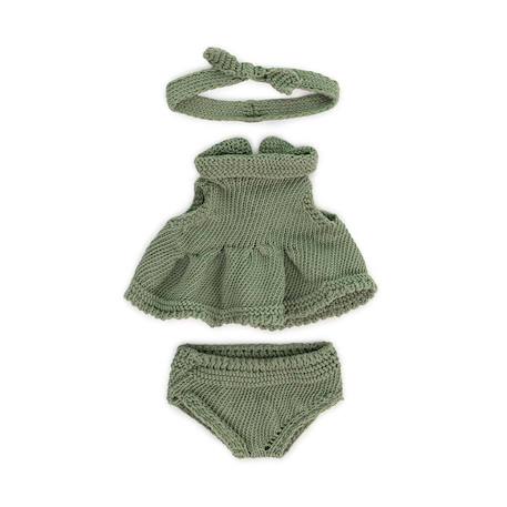 Ensemble tricoté 21cm - robe et bandeau Vert 1 - vertbaudet enfant 