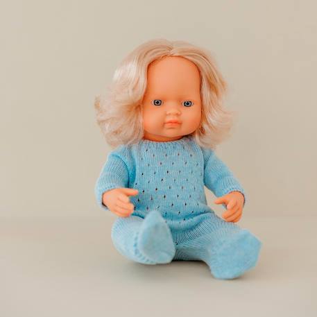 Pyjama en tricot bleu pour poupée de 38cm Bleu 4 - vertbaudet enfant 