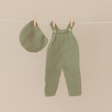 Ensemble tricoté 38cm - barboteuse et bonnet Vert 2 - vertbaudet enfant 