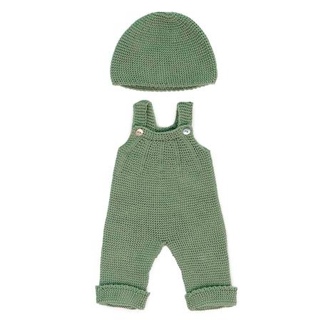 Ensemble tricoté 38cm - barboteuse et bonnet Vert 1 - vertbaudet enfant 