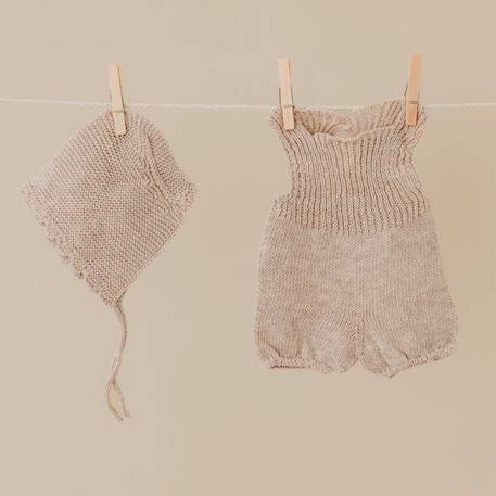 Ensemble tricoté 38cm - grenouillère et bonnet Gris 2 - vertbaudet enfant 